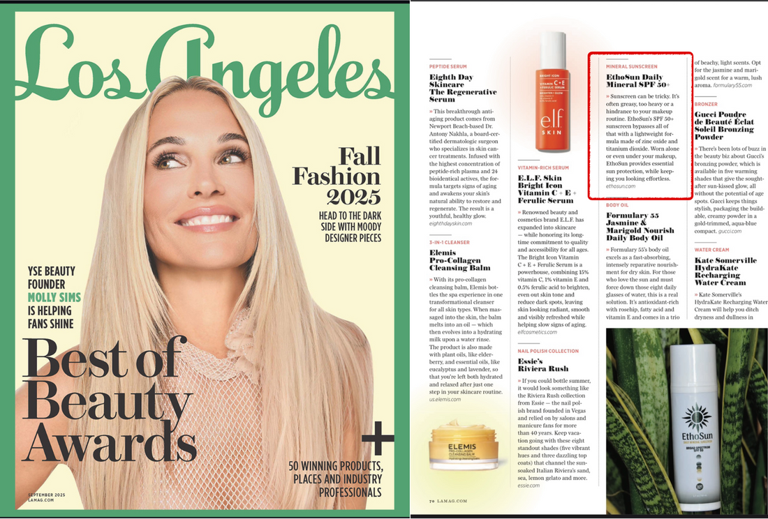 Clean Powerful Award Winning EthoSun Wins 2025 Best in Beauty for Best Mineral Sunscreen
