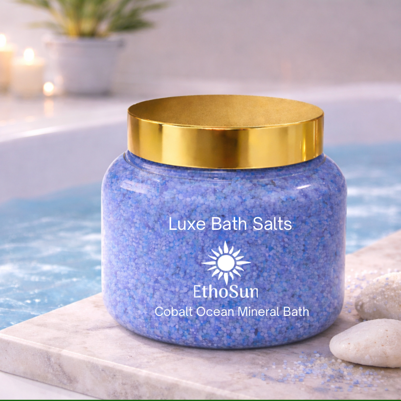 Cobalt Ocean and Sandstone Luxe Mineral Bath Salts 8 oz