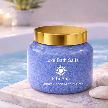 Cobalt Ocean and Sandstone Luxe Mineral Bath Salts 8 oz