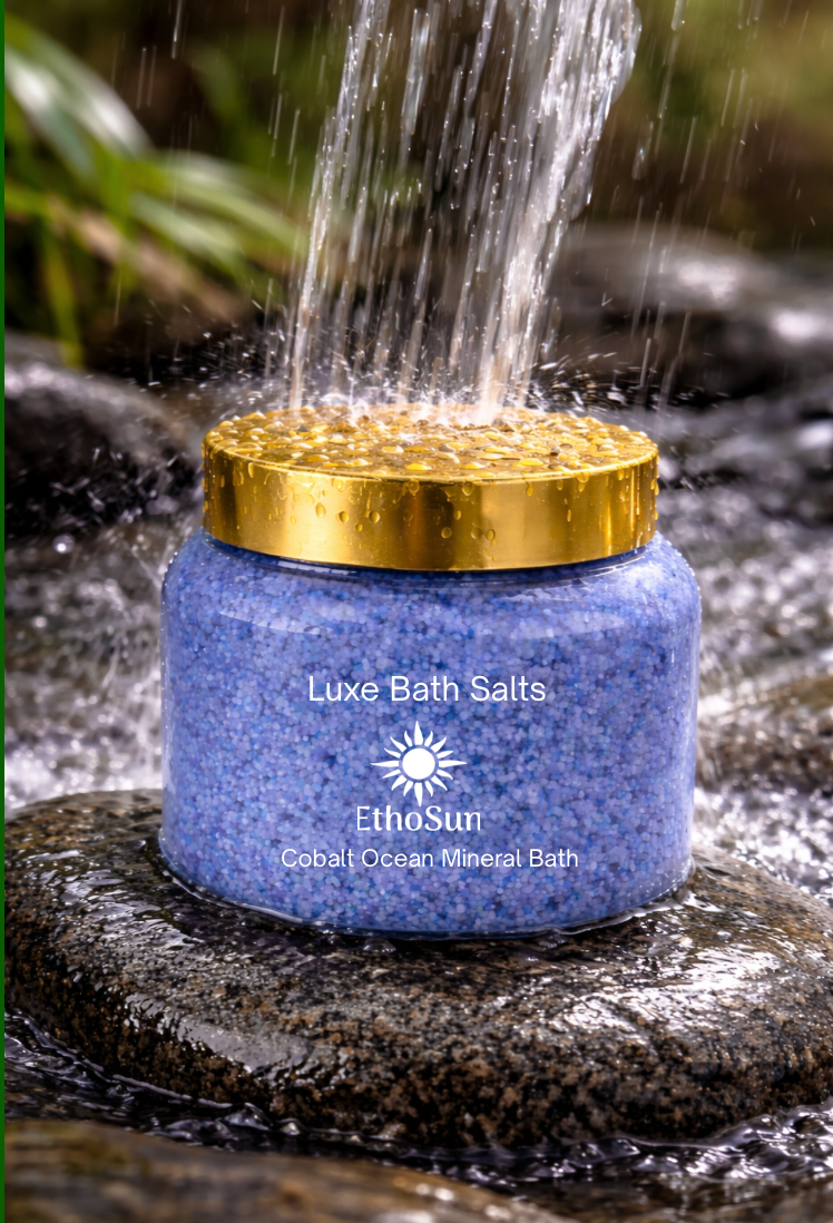 Cobalt Ocean and Sandstone Luxe Mineral Bath Salts 8 oz