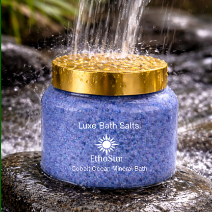 Cobalt Ocean and Sandstone Luxe Mineral Bath Salts 8 oz