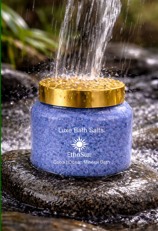 Cobalt Ocean and Sandstone Luxe Mineral Bath Salts 8 oz