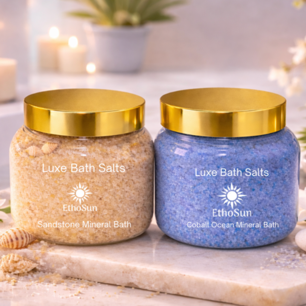 Cobalt Ocean and Sandstone Luxe Mineral Bath Salts 8 oz