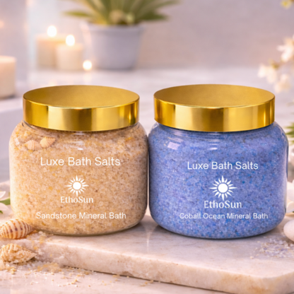 Cobalt Ocean and Sandstone Luxe Mineral Bath Salts 8 oz