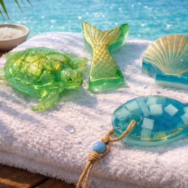 EthoSun Zinc and Glycerin reef-safe beauty bar with ocean life design for gentle, mineral-based skincare