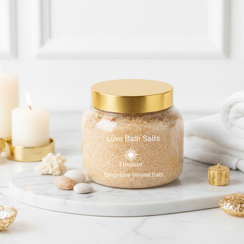 Cobalt Ocean and Sandstone Luxe Mineral Bath Salts 8 oz