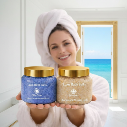 Cobalt Ocean and Sandstone Luxe Mineral Bath Salts 8 oz