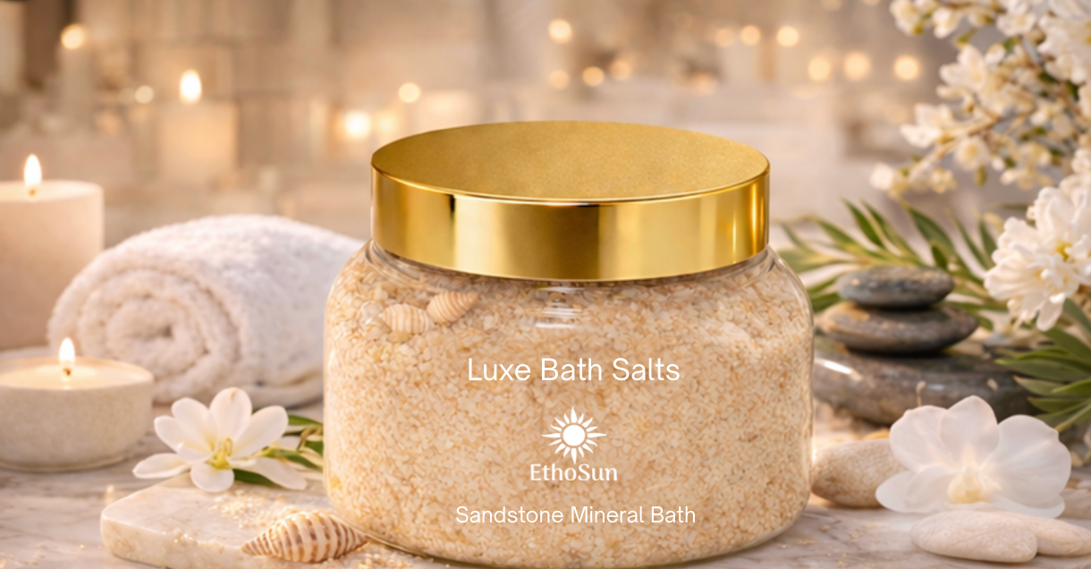Cobalt Ocean and Sandstone Luxe Mineral Bath Salts 8 oz